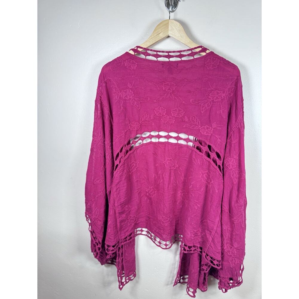 Torrid Womens Kimono Crochet Lace Embroidered 100% Cotton Beach Boho 5/6 - Picture 10 of 13